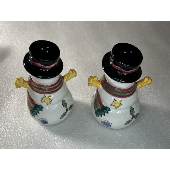 Sango The Sweet Shoppe  Snowman Salt Pepper Shakers Hand Painted Collectible - Picture 2 of 3